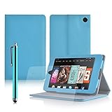 Casezilla Amazon Fire HD 6 Tablet Multi-Function Blue Leather Case / Typing & Viewing Stand / Flip C