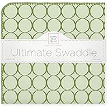 SwaddleDesigns Ultimate Swaddle Blanket Made in USA Premium Cotton Flannel Pure Green Jewel Tone Mod
