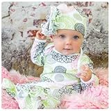 Woombie Indian Cotton Gowns Plus Hat, Lola Flowers, 16-23 Pounds by Woombie