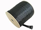 ケーブル被覆用 ポリエステル編組スリーブ (黒） 通常径：約8φ ～ 拡大径：約20φ 100M巻