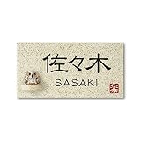 丸三タカギ 彫り込み済表札 信楽焼 信楽Y-1F-7-1-佐々木 彫り込み名字: 佐々木 【完成品】