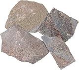 乱形石材 諏訪鉄平（すわてっぺい）4束セット(約0.33-0.4平米 × 4)敷石 鉄平石 乱形石 石材 建材 和風庭園 茶庭 張石 建物の床石 壁石