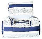 lelbys(レルビーズ) 子供用ソファー Navy Stripy Dots ポリエステル綿100%