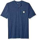 CarharttメンズBig and Tall Workwear Pocket Short Sleeve Henley Midweight US サイズ: L カラー: ブルー