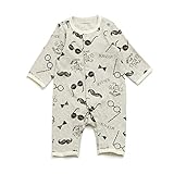 ampersand(アンパサンド) Boy’sモノトーンめがね柄カバーオール　グレー　60cm ベビー服