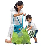 ビーチメッシュバッグ　おもちゃ収納バッグ　特大　水遊びピーチバッグ　コンパクト付き