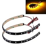 TOOGOO(R) 2 30cm 15 LED Flexible Car Auto Strip Neon Light Lamp Orange [並行輸入品]