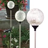 Solaration 1003-3 Crackle Glass Globe Solar Lawn Light, 3.5-Inch, 3-Pack [並行輸入品]