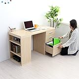 【予約販売6月下旬入荷予定】パソコンデスク ツインデスク 用デスク単体 ハイタイプ パソコンデスク 書棚付きラック メープル CPB027-AMP