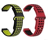 for GARMINガーミン Foreathlete 235J 230J ベルト バンド 2色セット 交換バンド 交換ベルト 互換品 シリコン スポーツバンド アクセサリー 通気性に優れ Foreathlete 735XTJ 220J 230J 235J 620J 630J Approach S20 S5 S6対応 (TYPE-D)
