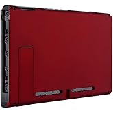 eXtremeRate Soft Touch Grip Red Console Back Plate DIY Replacement Housing Shell Case for Nintendo Switch Console with Kickst