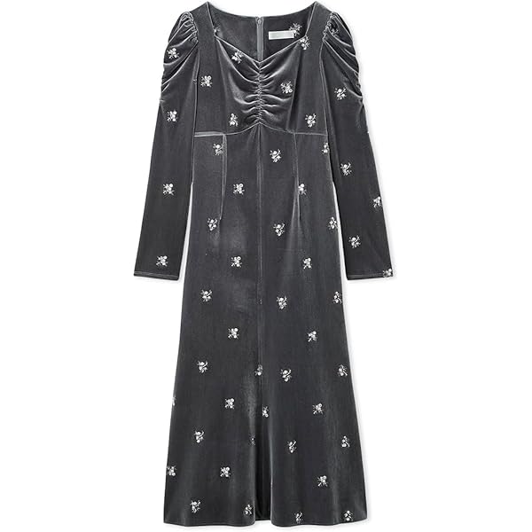 Amazon.co.jp: [セルフォード] ベロア総刺繍ワンピース