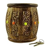 装飾木製貯金箱コインコンテナStillストレージお金ボックステーブル飾り ブラウン MFW87A