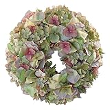 エルアーツ 造花 ハイドランジア リース 全長30cm・花径2.5~5.5cm グリーン E3563-11
