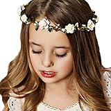 Domybest子供　ベビー　花冠　フラワーヘアバンド　ヘッドドレス ヘアアクセサリー　結婚式　ブライダル　子供用　髪飾り 女の子　キッズ 髪飾り 花かんむり ウェディング フラワー ヘッド　誕生日　