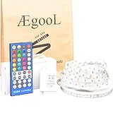 AEGOOL ledテープライト ホワイト 非防水 5M SMD5050 DC12V 5A 40keyリモコン操作 60leds/M
