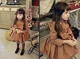 子供コート 女の子　ベンチコート キッズコート トレンチコート スプリングコート 発表会 受験 入学 入園 素敵な可愛い　アウター (120, ブラウン) [並行輸入品]