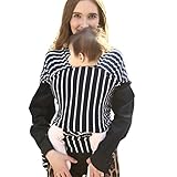 Karchi 使いやすいストライプ 抱っこひも ポリエステル シンプル　軽い　便利　新生児 赤ちゃん ベビーキャリア (フリー, 黒)