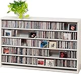 695枚収納 CD屋さんのCD/DVDラック 幅139.2cm インデックスプレート20枚付き ナチュラル/ホワイト/ダークブラウン3カラー展開 (ホワイト)