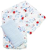 Plum Collections Pattern Cotton Muslin Squares Swaddle Wraps Squirel Design (Pack of 2, X-Large)