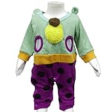 ボーイズベビー[Shorh Kid’s]男の子|子供用|くまさん風ロンパース70cm|グリーン-パープル