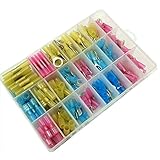DerBlue 250 PCS Insulated Heat Shrink Wire Connector Kit Waterproof Marine Automotive Terminals Set 