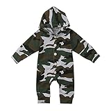 Sylvamorning　 ベビー　ロンパース　男の子　カバーオール 長袖　迷彩　帽子付き　男女兼用　幼児服　新生児服　キッズ服　子供パジャマ　春秋冬　0～24ヶ月　70　80　90　100 (70)