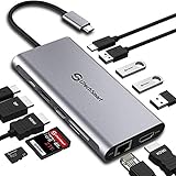 UtechSmart ドッキングステーション USB Cハブ UtechSmart 12イン1 USB Cドック トリプルディスプレイ 2*4K@60Hz HDMI Displayport 100W PD 4USBポート付き RJ45イーサネット USB Cデータ SD/TF MacBook/Dell HP/Lenovo/Huawei用