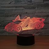 クールスーパー車アクリル3dランプ7色変更Small Night LightベビーカラーライトLED USBデスクランプAtmosphere Nightデコレーションランプ