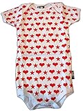 (シックス バニーズ) SIX BUNNIES ベビー服【ロンパース】赤　スター・ハート (3~6ヶ月:60)
