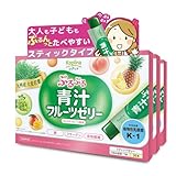 コプリナ ぷるぷる青汁フルーツゼリー 15g×30本 3個セット90日分 ゼリー フルーツ感UP スティック包装 美容 食物繊維 コラーゲン 鉄 乳酸菌K1 おいしい 食べやすい 健康食品 安心国内製造 コプリナ