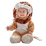 POTOJP 着ぐるみセット コスプレ ベビー服 動物ちゃん 子供用 ロンパース 仮装 ダンス衣装 コスチューム 赤ちゃん 防寒着 撮影 出産祝い 寝相アート 日常着 3pc (73CM, ライオン)
