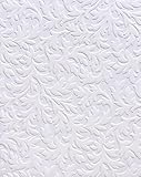 Brewster RD80026 Anaglypta Paintable Large Acanthus Scroll Wallpaper, 21-Inch by 396-Inch, White [並行