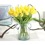 Linyuan 安定した品質 10PCS Latex Real Touch Tulip 花 Flower Bouquets Bridal Wedding Home アールデコ Decor MW0150