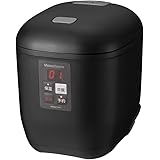 モノクローム 小型 炊飯器 ライスクッカーミニ タイマー予約 ブラック (0.5~1.5合) KSC-1550/K [Amazon限定ブランド]