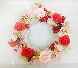 Holiday Collection 秋冬の贈り物　リース　ダブルピンク　２０センチ　クリアケース入り　芦屋セレブ御用達の店