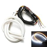 ILS - 2 x 45cm White Amber Switchback Headlight LED Strip DRL 12V
