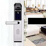 SunniMix 全4色選べる　電子　スマート　ドアロック　指紋認証　ドアロック　防水 - 銀