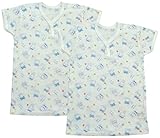 村信 2枚組 フライス プリント 半袖1釦シャツ 95cm サックス W11116 日本製