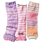 ヤング(Young) ベビー レッグウォーマー 3足 セット 綿 ハイハイ 膝当て ニーパッド 出産祝い 冷房対策 膝保護 日焼け対策 3柄選択可 (Aセット)