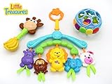 ベビーギフトボックス3 in1 Animals Baby HangingおもちゃRattleギフト – Hanging Gift Toy Set with Rattle for Babies 6 +ヶ