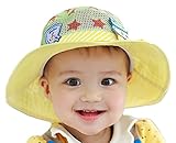 【SEBLES】ベビー 赤ちゃん 帽子 ハット 子ども 子供 日差し UV 無地 コットン 綿 ポリエステル メッシュ ワッペン 春 夏 秋 ユニセックス 女の子 6-12ヶ月(イエロー)