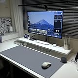グレー マウスパッド 拡張 大型 ゲーム用マウスパッド XL ビッグロング オーバーサイズ デスクマット ステッチエッジ 31.5 X 11.8インチ ホームオフィス用