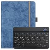 Docomo Dtab d-41A ケース Sharp SH-T01 ケース Dtab d-41A ケース Docomo Dtab d-41A キーボード 9～11インチタブレット通用ケース Bluetoothキーボード付きケース 着脱式キーボード タブレットケース ワイヤレスキーボード スタンド機能 四隅固定 マグネット式 全面保護 (D-ブルー, Docomo Dtab d-41A)