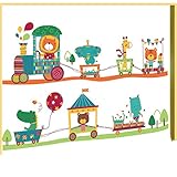 漫画の動物の列の壁の壁のステッカーラブリー子供のベッドルームの回廊ヤオスの装飾的なステッカー