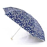 キッズ 折り畳み 傘 5つ折り 超軽量 耐風撥水 晴雨兼用 190g (超軽量195g, ネイビー)