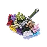 funnytoday365 12色バンドルArtificial Flower Stamen Flower Leaves Stamen Make 5 mmパールFoamガラスStamen for DIY