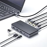 サンワサプライ アウトレット ドッキングステーション USBハブ Type-C接続 HDMI×2画面出力 4K/60Hz LANポート PD充電 置き型 USB-CVDK15