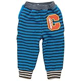 CHILD CHAMP(チャイルド チャンプ) シャギーボーダー裾リブパンツ 130cm /ブルー NO.C-86144357