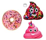 mozlly値パック – Top Trenz IncピンクユニコーンPoop絵文字and Gumball Poop絵文字Gumball香りつきSprinklesドーナツストロベリー香りつきThrow枕